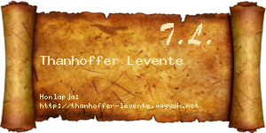 Thanhoffer Levente névjegykártya